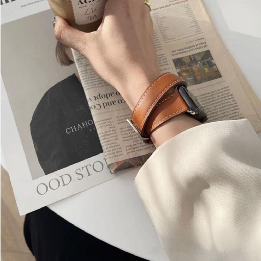 Apple Watch band 38mm faux leather wrap around